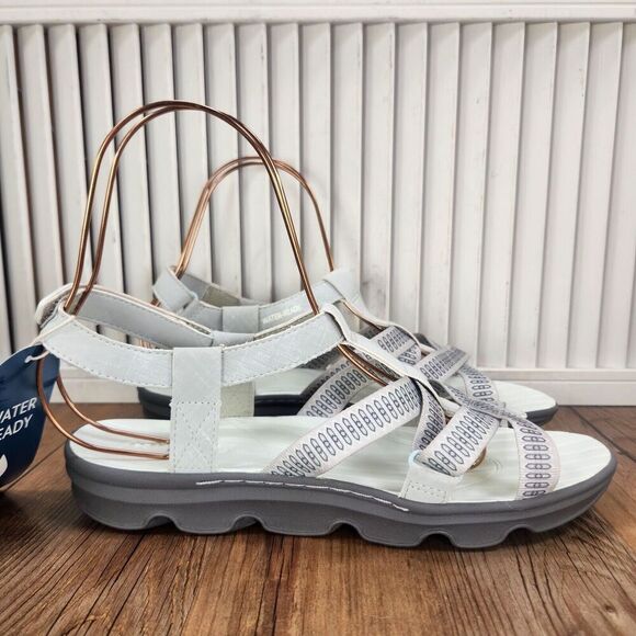 Jambu Bay Water Ready Vegan Sandals Women's Size 10 M Gray White Strappy J2BAY65 - Picture 2 of 11